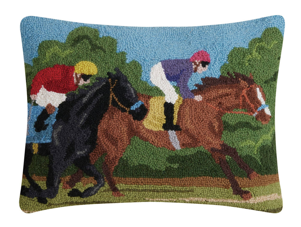 Peking Handicraft - Two Racing Horses Hook Pillow