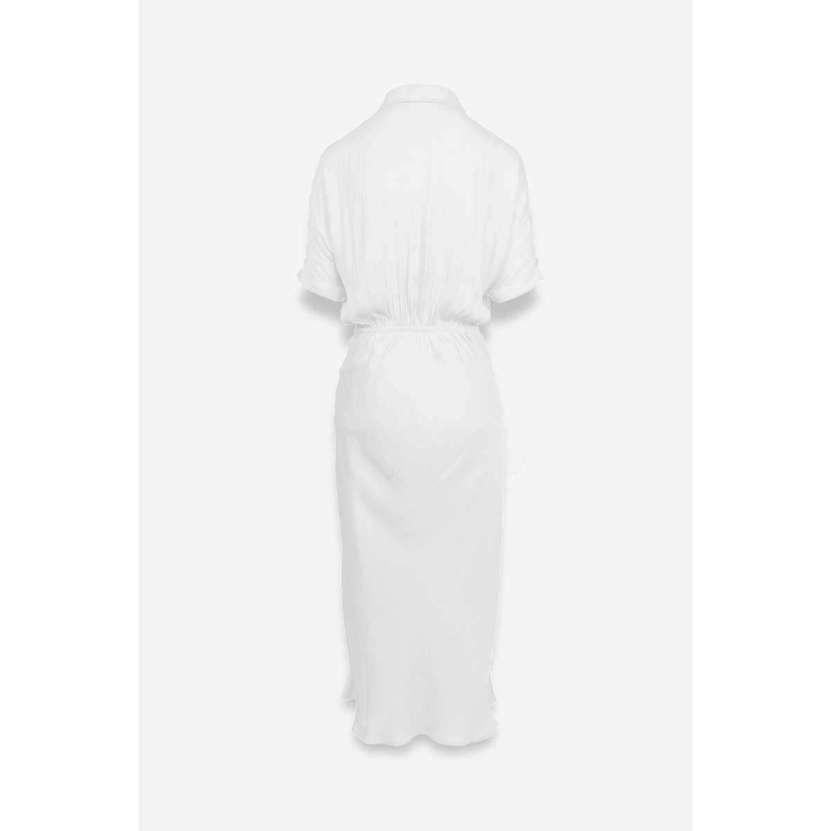 midi shirt dress white Button Up Midi Shirt Dress Off White / S