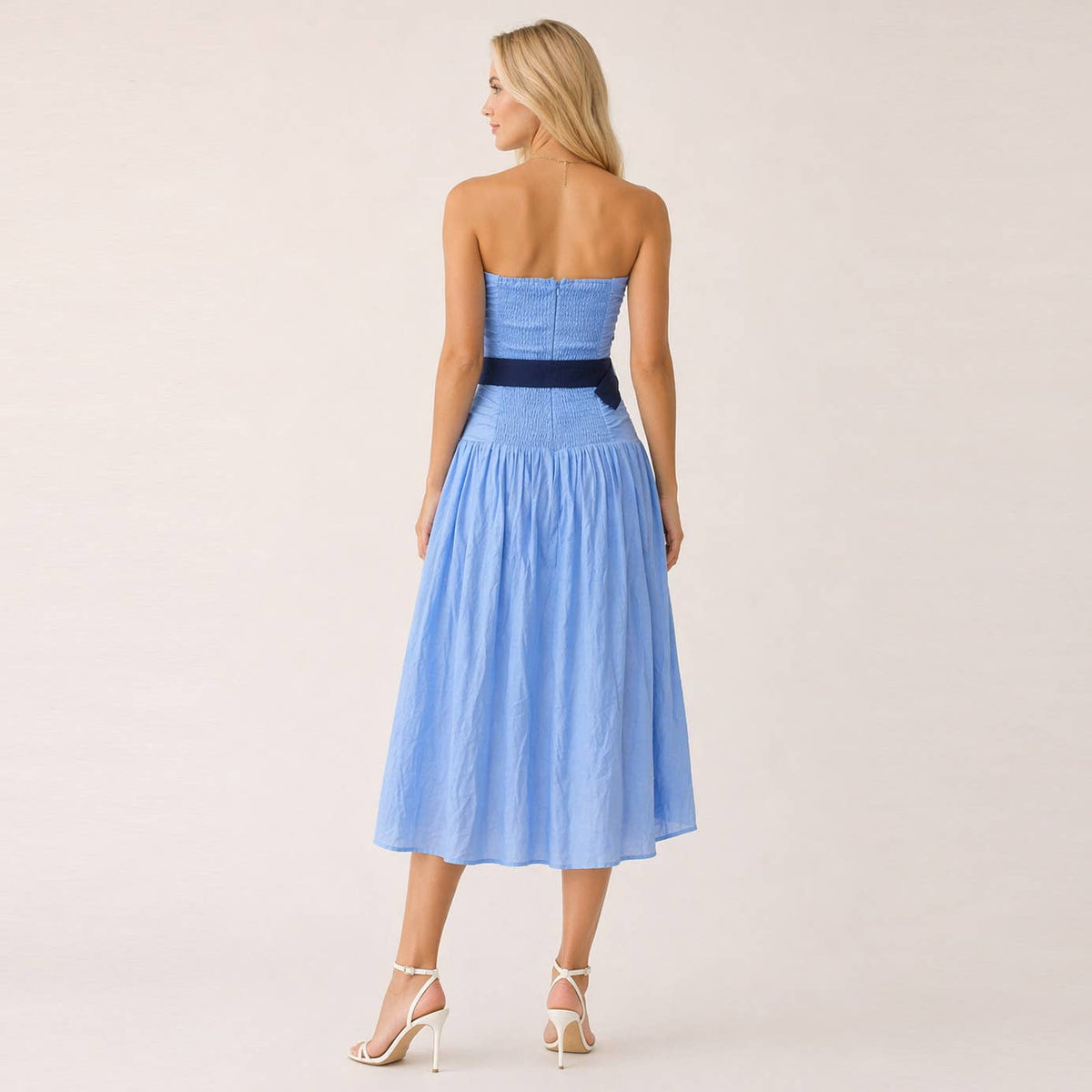 ma jolie strapless midi dress blue Bluebell Coast Strapless Midi Dress M