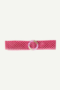 Braided Hip And Waist Belt in Pink