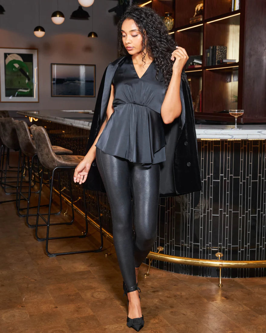 Leather look leggings deals spanx