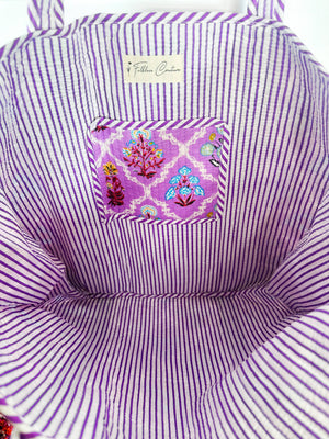 Purple Wildflowers Quilted Tote Bag