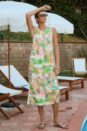 Resort Style Ric Rac Midi Dress