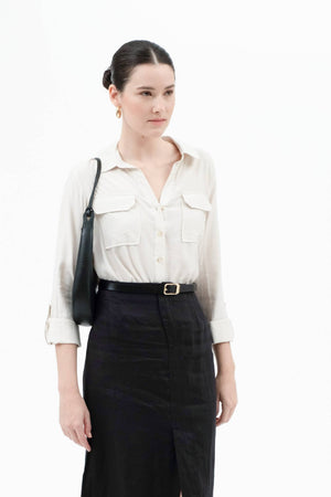 Tab Button Down Shirt
