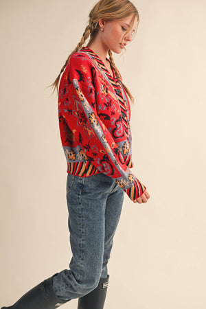 Paisley Knit Cardigan