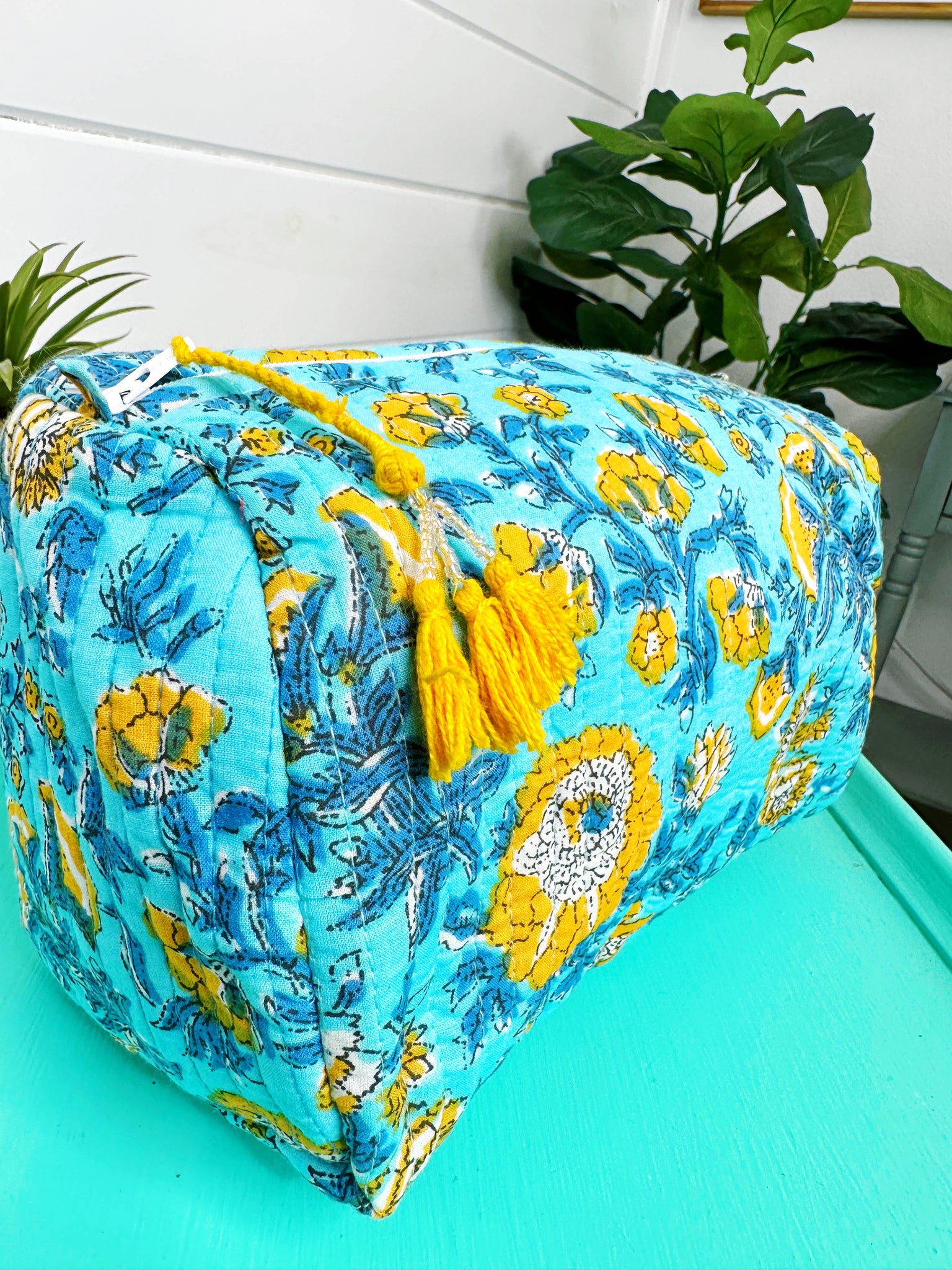 Quilted Makeup Bags | Cosmetic Toiletry Bag | Floral Print