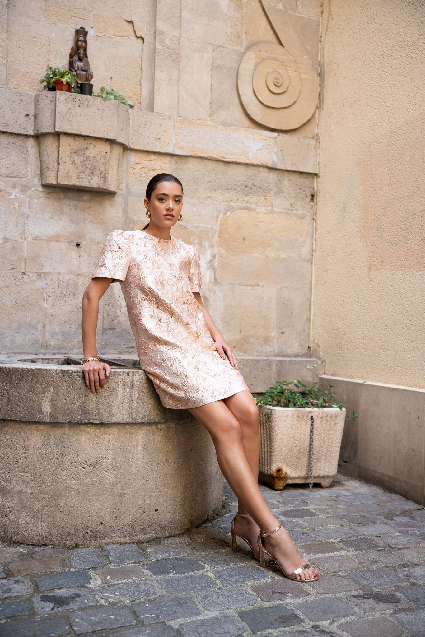 Floral Jacquard Dress