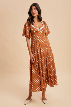 Flutter Polka Dot Midi