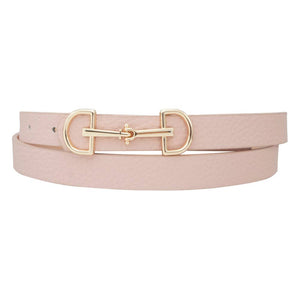 Horsebit Buckle Skinny Belt