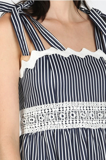 Striped Sleeveless Maxi Dress