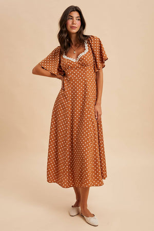 Flutter Polka Dot Midi