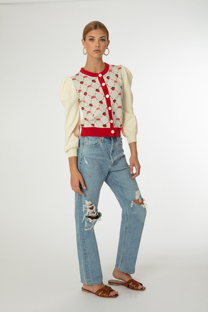 Strawberry Monogram Cardigan