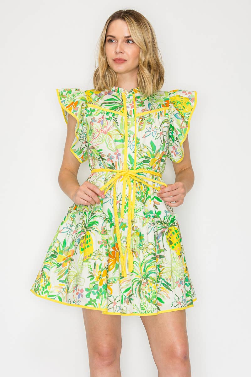 Pineapple Yellow Mini Dress