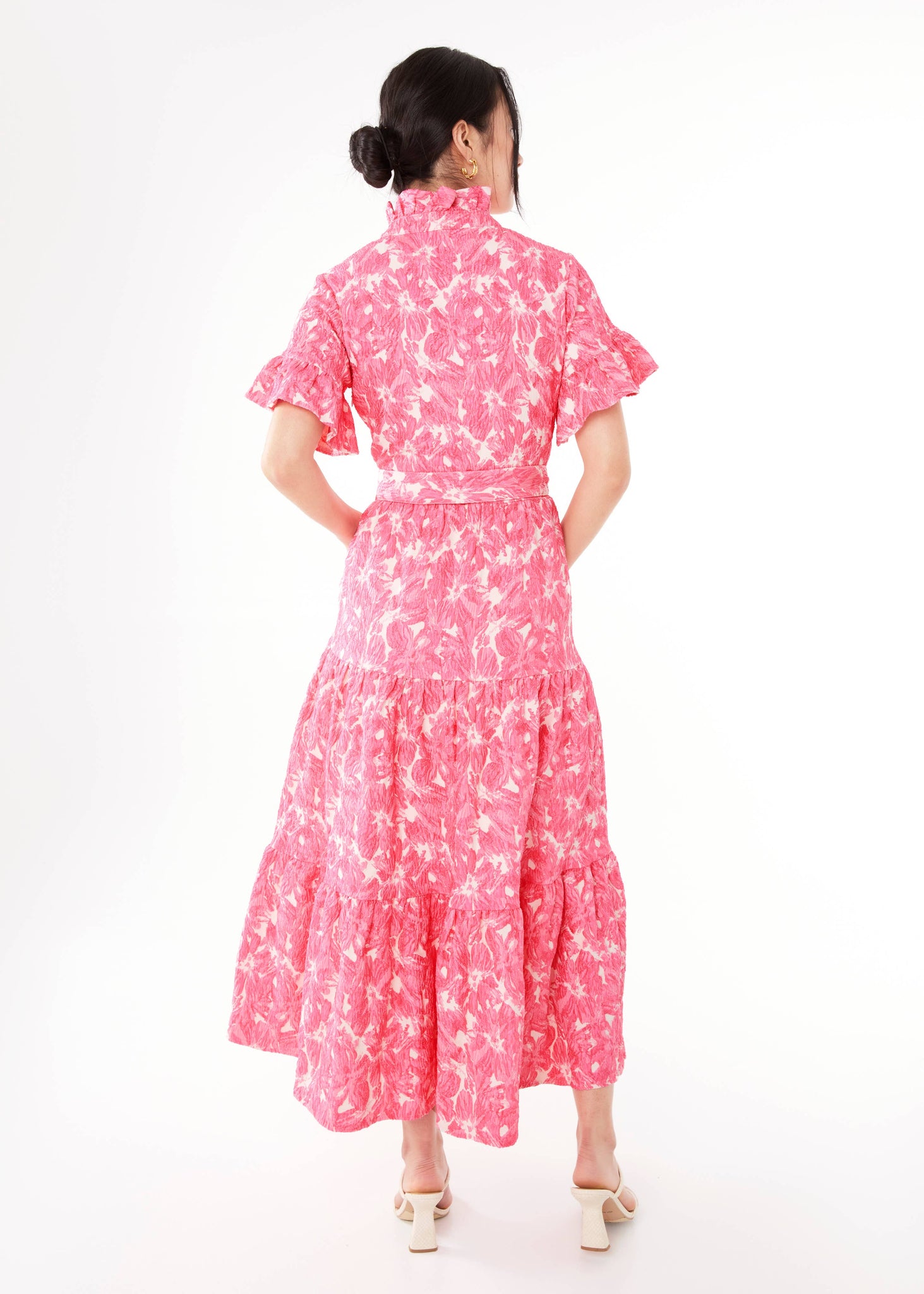 Sadie Hibiscus Jacquard Maxi Dress