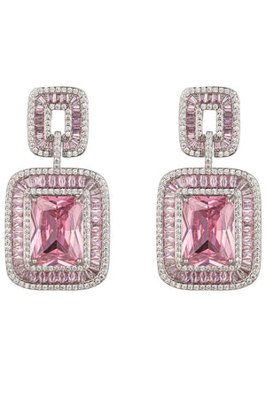 Eye Candy Los Angeles - Rose Pink CZ Dangle Earring