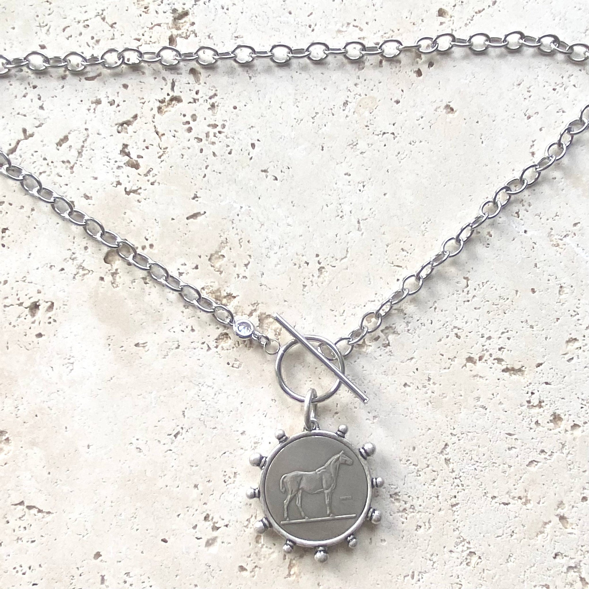 Horse Stainless Steel Chain Coin Necklace