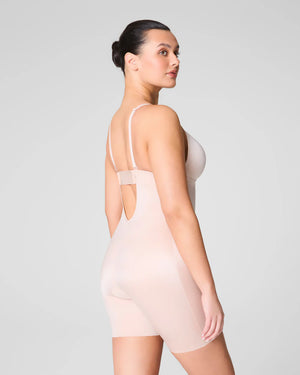 SPANXshape™ Plunge Low-Back Mid-Thigh Bodysuit Beige