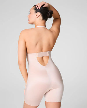 SPANXshape™ Plunge Low-Back Mid-Thigh Bodysuit Beige