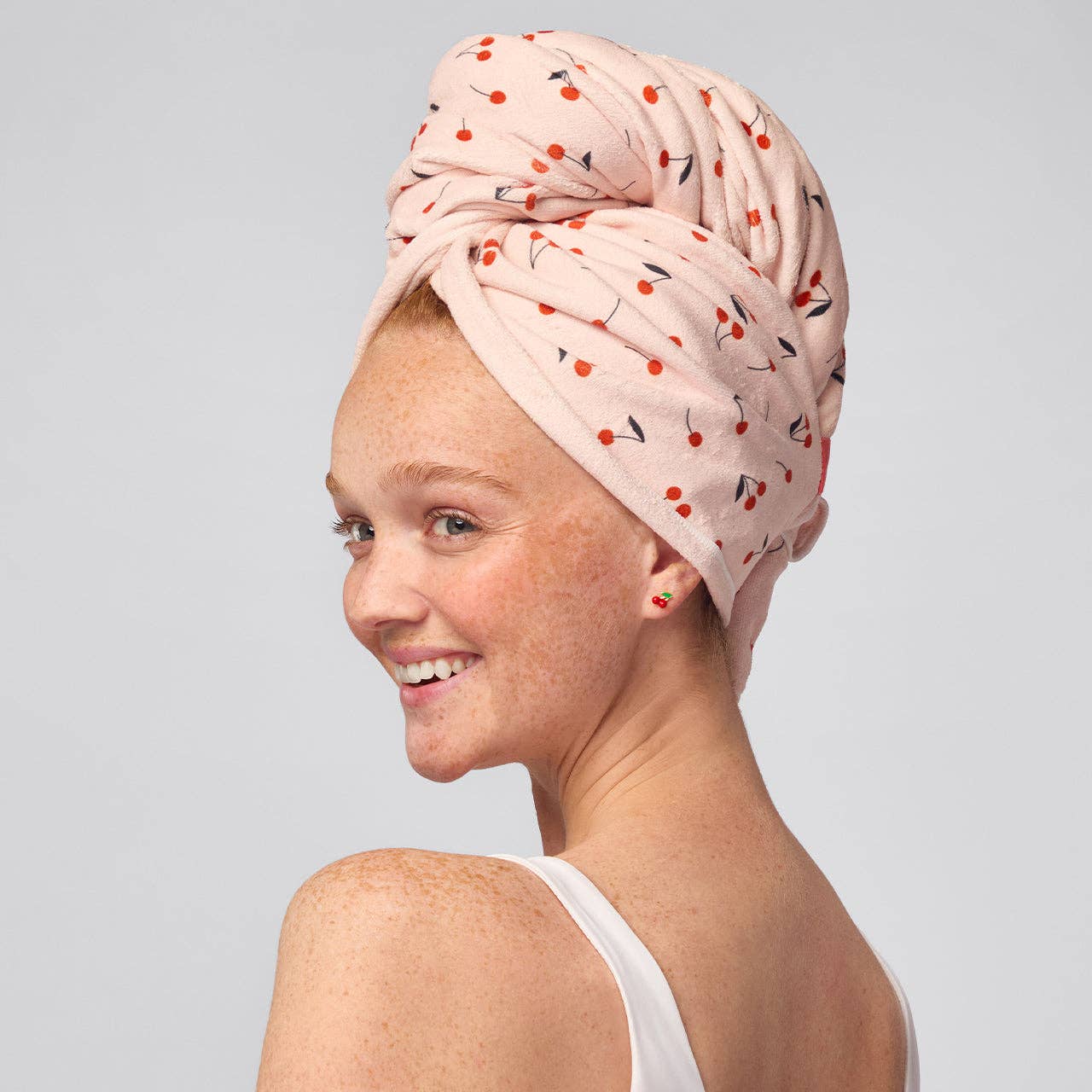 KITSCH - XL Hair Towel Wrap - Cherry Print