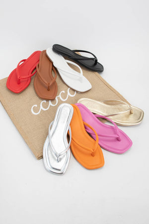 Silver Thong Sandal