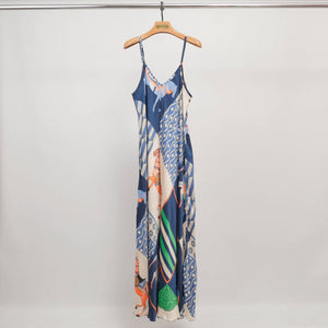 Equestrian Slip Dress - Orange, Black & Navy