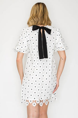 Daisy Polka Dot Lace Mini Dress