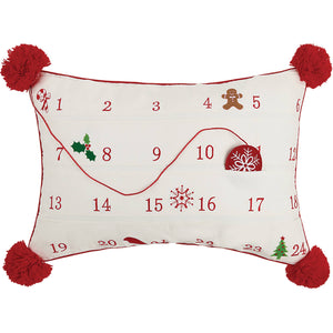 Advent Calendar Embroidered Pillow