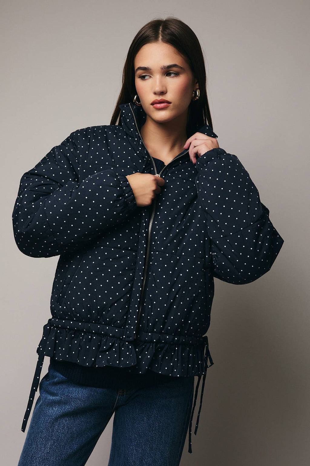 Polka Dot Quilted Jacket