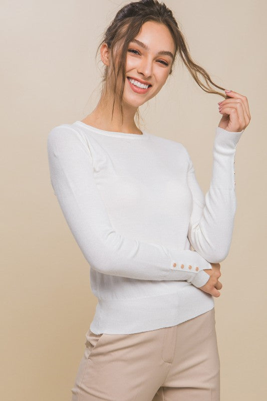 Kayla Fine Knit Sweater Ivory