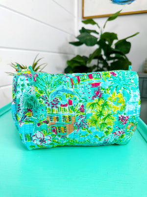 Quilted Makeup Bag | Cosmetic Toiletry Bag | Southern Town