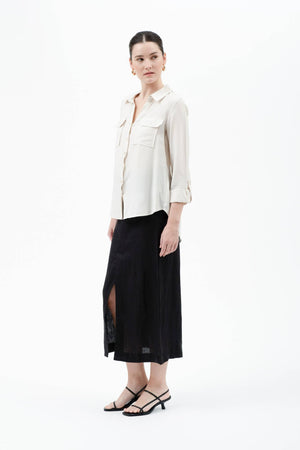 Tab Button Down Shirt