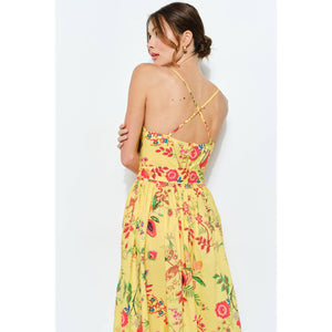 Embroidered Bustier Midi Dress