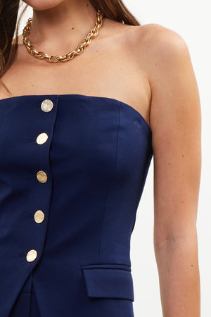 Strapless Blazer and Pant Set