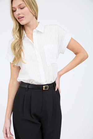 Pinstripe Collard Shirt