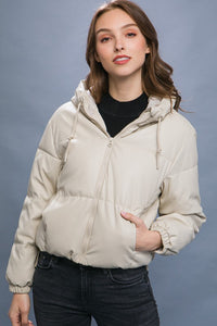Hooded Puffer Jacket - Ivory