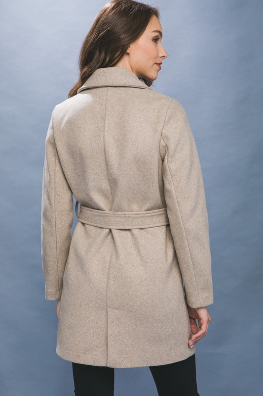 Oatmeal Belted Coat