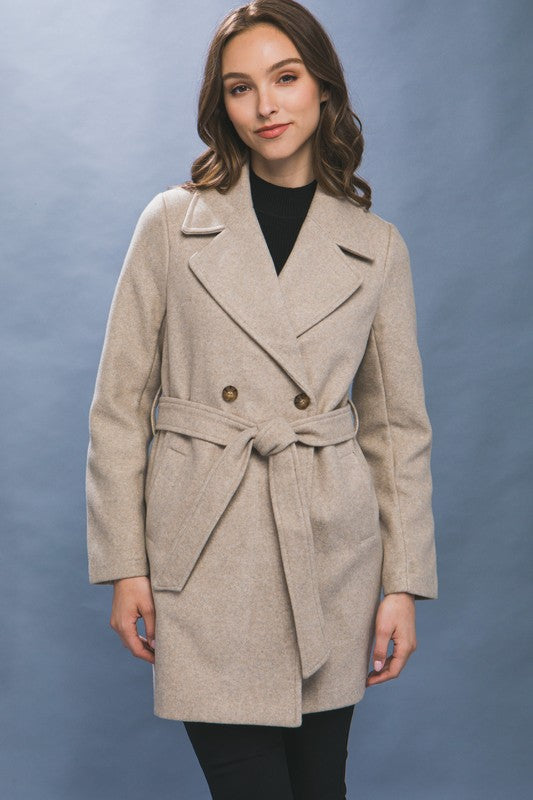 Oatmeal Belted Coat