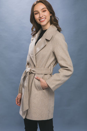 Oatmeal Belted Coat