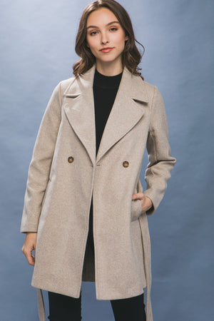 Oatmeal Belted Coat