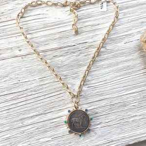 Equestrian Derby Western Coin Necklace