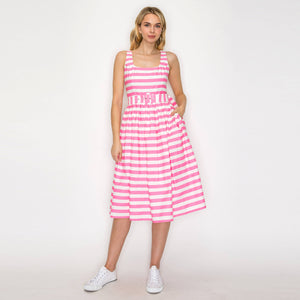 Pretty in Pink Stripe Midi Dress