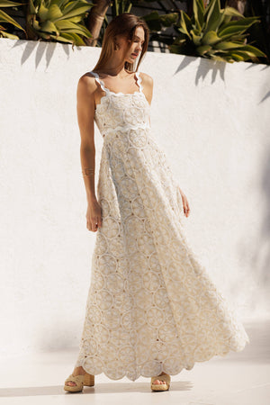 Scallop Tank Crochet Maxi Dress