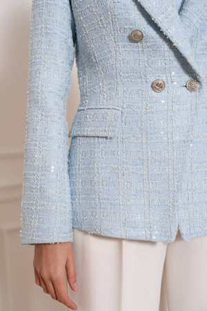 Sequin Double Breasted Blazer