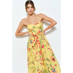 Embroidered Bustier Midi Dress