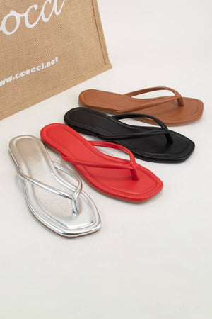 Silver Thong Sandal