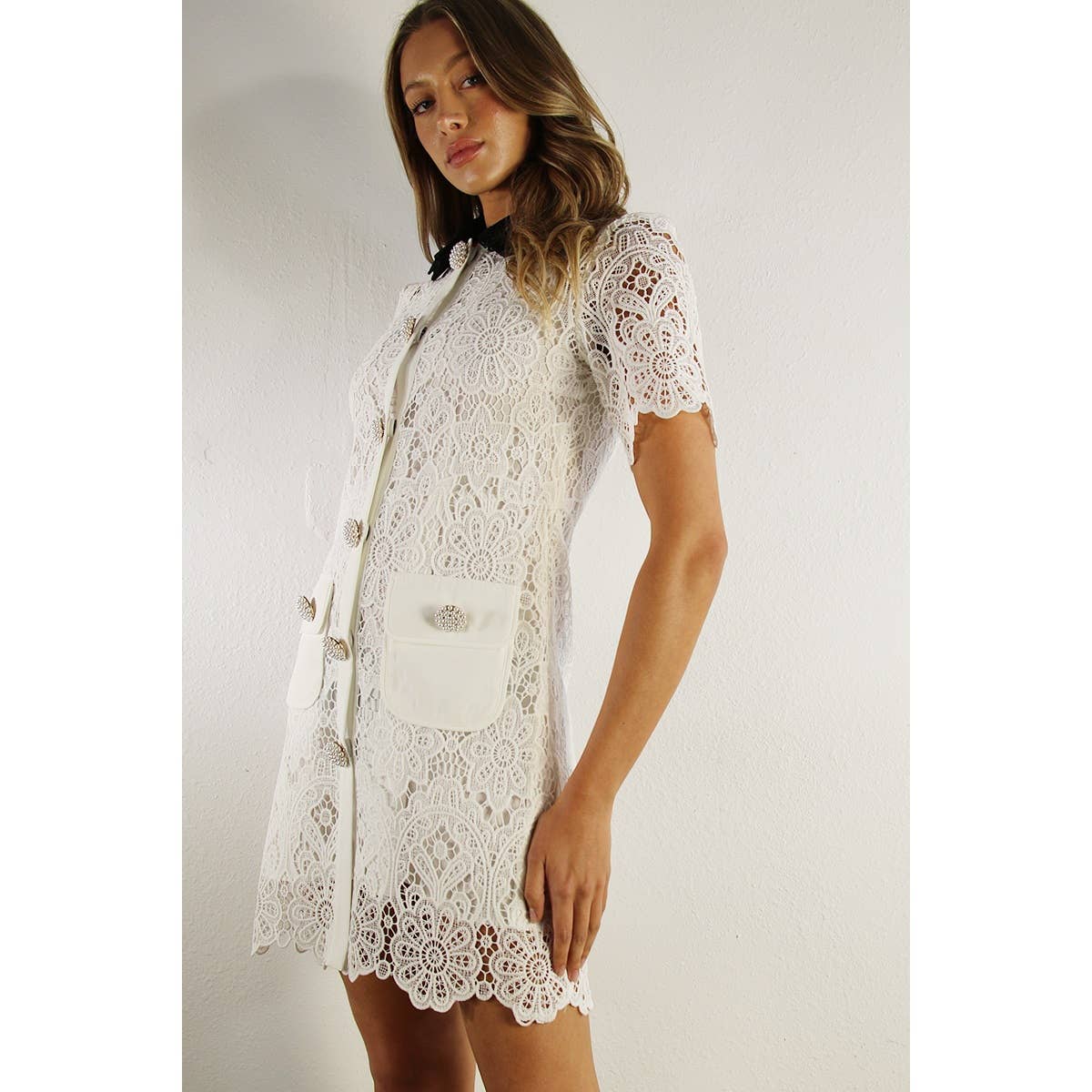 Crochet Lace Mini Dress