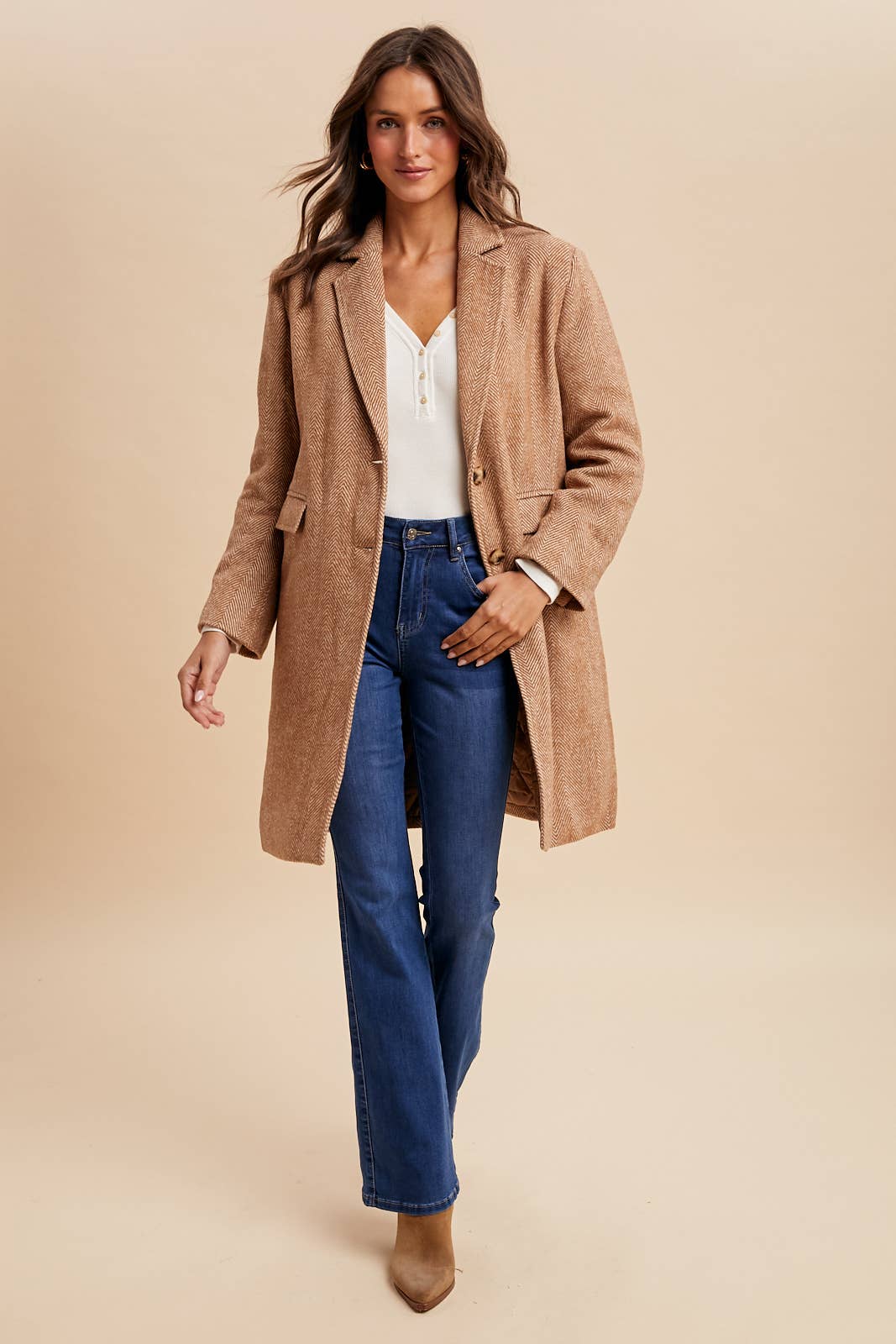 Herringbone Duster Coat