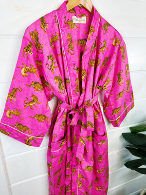 Bright Pink Tiger Robe