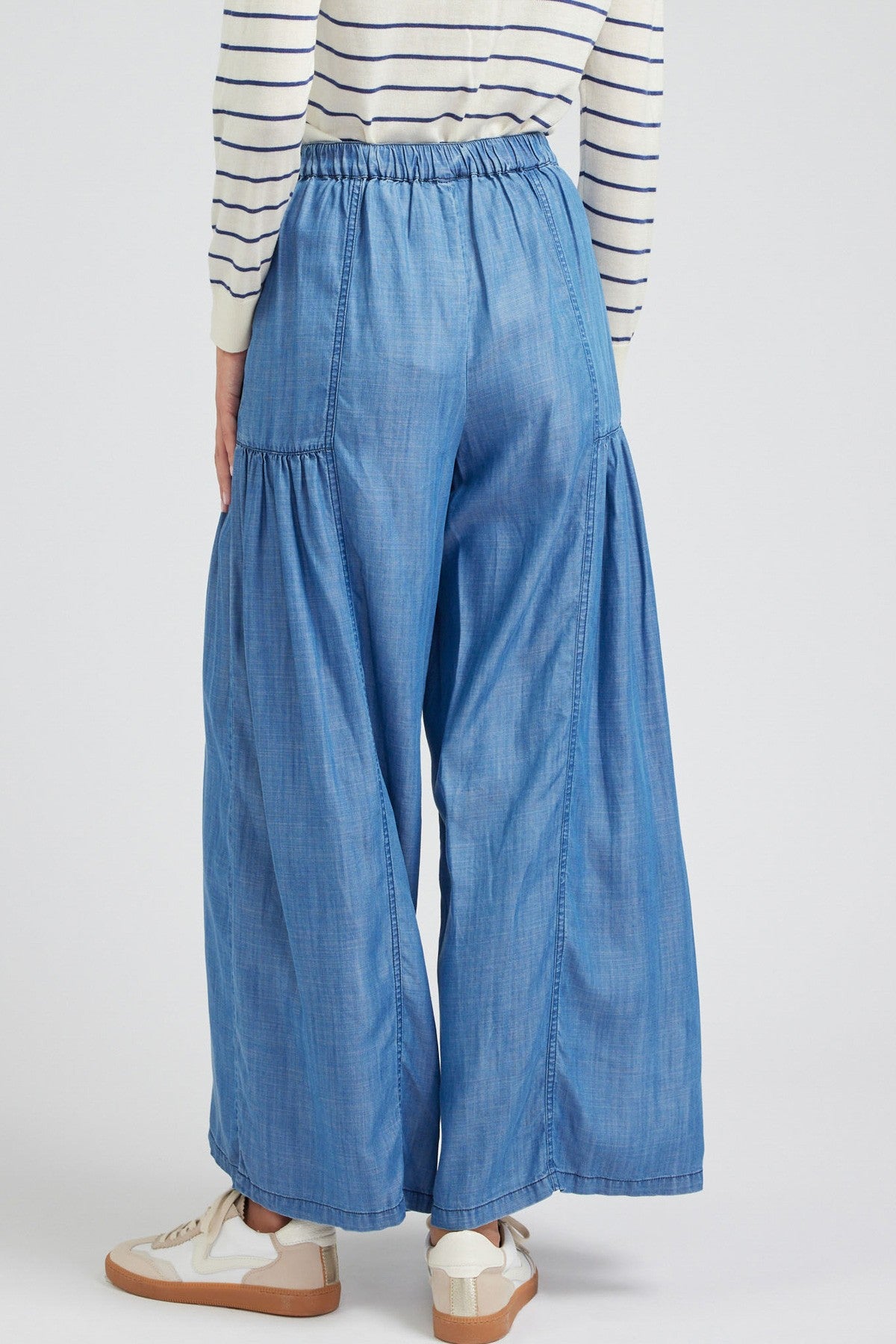 Chambray Wide Leg Pants