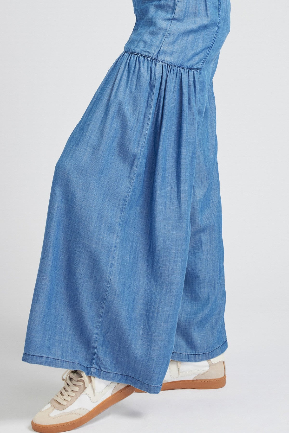 Chambray Wide Leg Pants